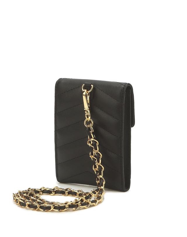 バイオレット/ブラック 2種カラー キルティング 牛革 カード財布