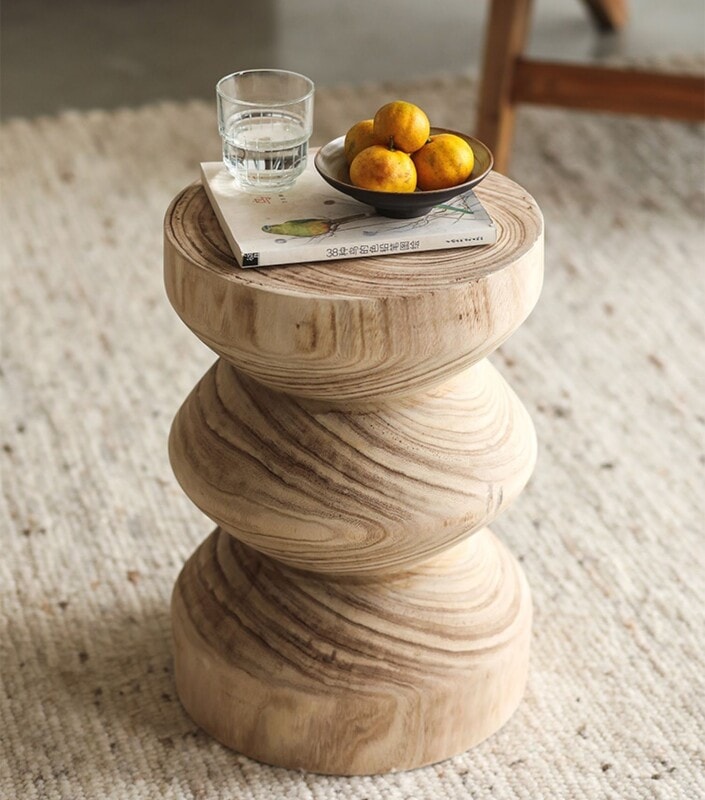 木製ナチュラルサイドテーブル スツール 3140cm