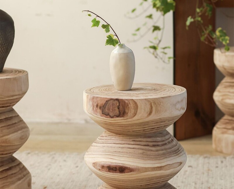 木製ナチュラルサイドテーブル スツール 3140cm