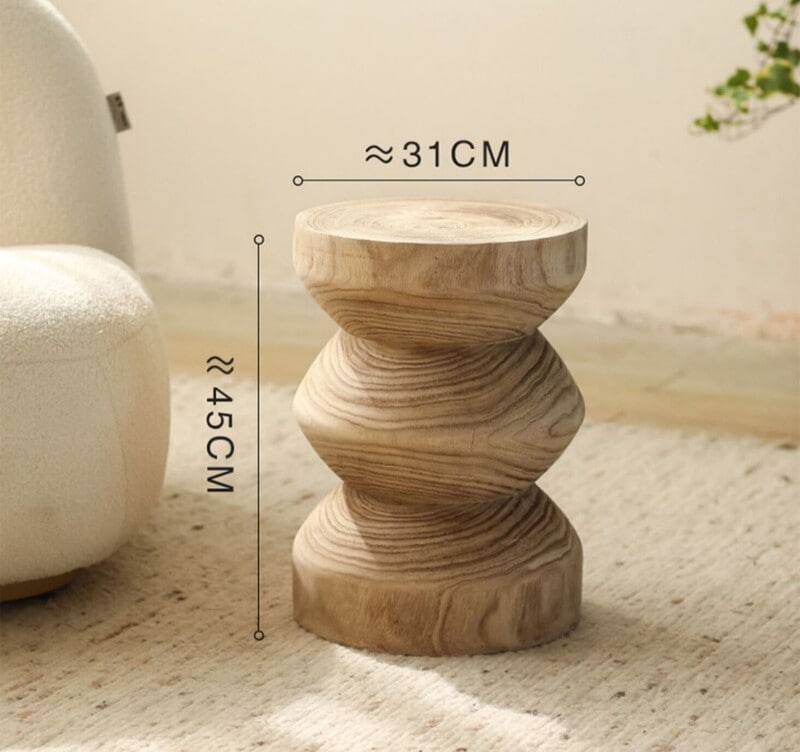 木製ナチュラルサイドテーブル スツール 3140cm