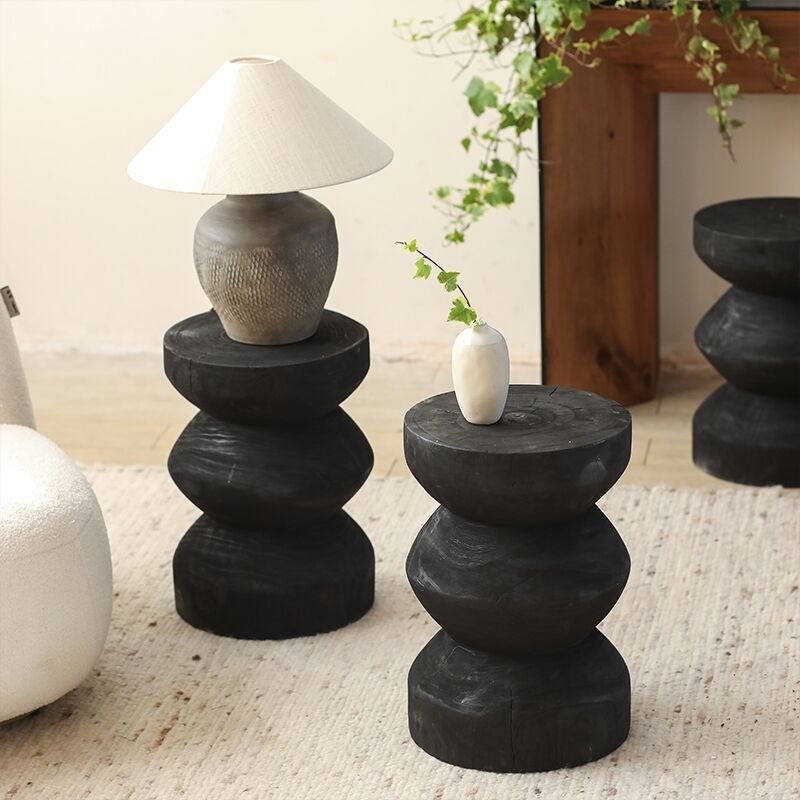 木製ナチュラルサイドテーブル スツール 3140cm