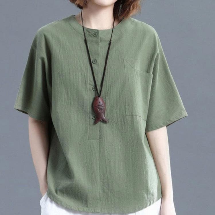 【超お得1つ買うと10個もらえる】夏 とろみシャツ カジュアル シャツ リネン 体型カバー 綿麻風 シャツ レディース トップス ブラウス ショルダー 落ち肩 半袖 レディースシャツ 【超お得1つ買うと10個もらえる】夏 とろみシャツ カジュアル シャツ リネン 体型カバー 綿麻風 シャツ レディース トップス ブラウス ショルダー 落ち肩 半袖 レディースシャツ