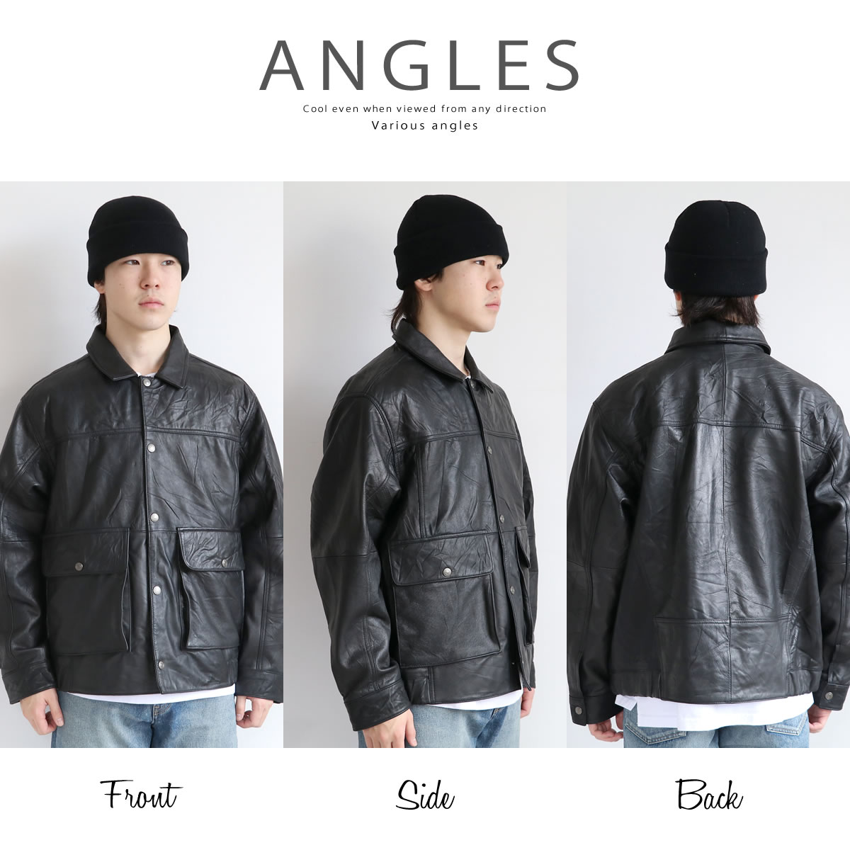 レザージャケット モデム デザイン リプロダクトレザーフライトジャケット 長袖 リサイクルレザー USEDレザー メンズ アウター ブルゾン