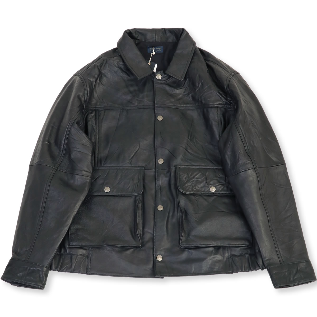 レザージャケット モデム デザイン リプロダクトレザーフライトジャケット 長袖 リサイクルレザー USEDレザー メンズ アウター ブルゾン