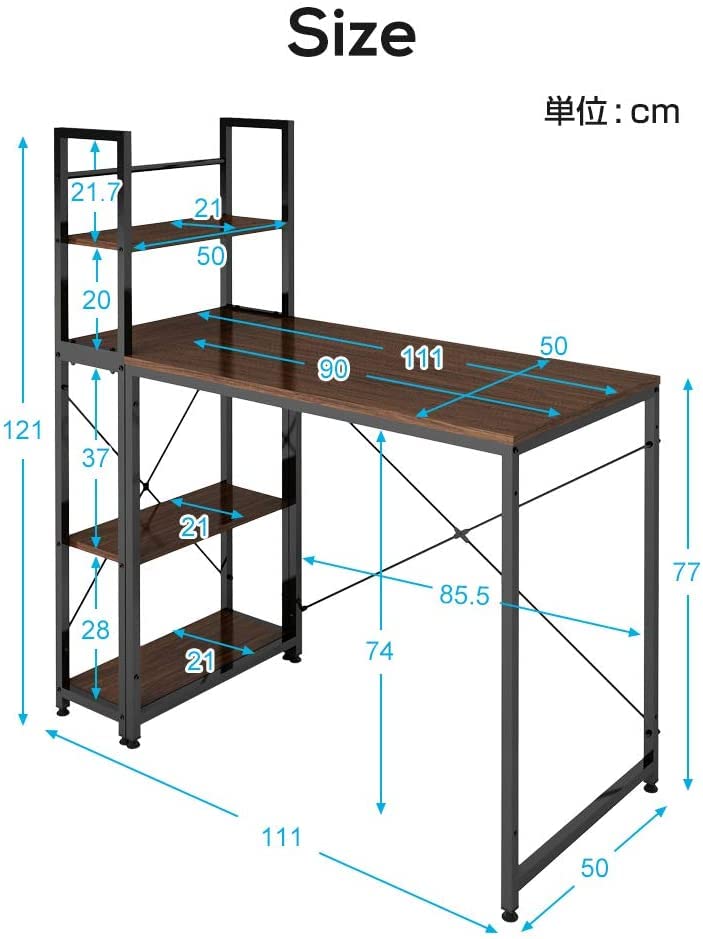 【日本国内出荷-3日で配達】4色 韓国版新金 パソコンデスク 左右入替可 収納 両用デスク ハイタイプ 組み立て簡単 多重機能 在宅ワークデスク勉強机 傷や水などに強い ゲーミングデスクDJYC17