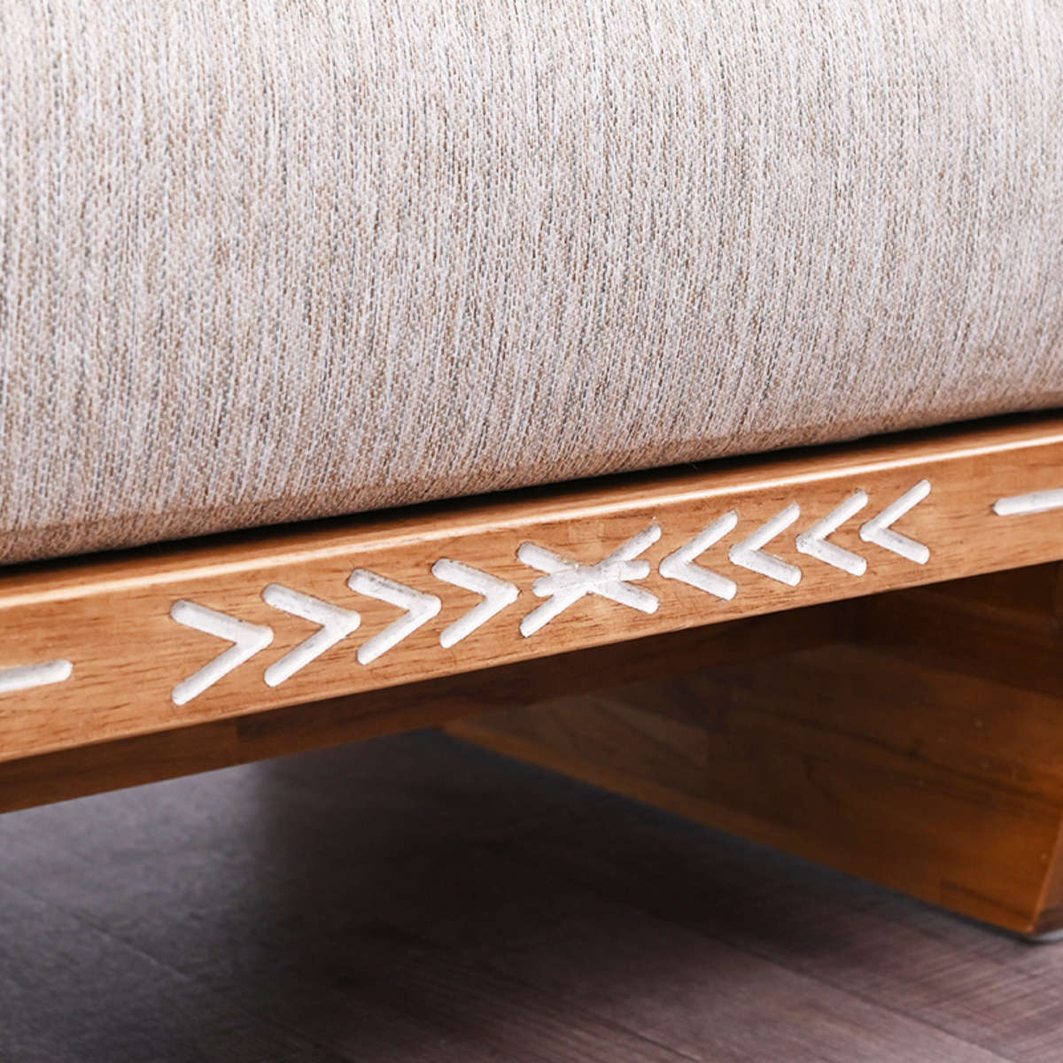 カジュアルハワイアン オットマン Ohana 腰掛け クッション 1P 一人掛け ソファ チェア 椅子 天然木 ハワイアン家具 インテリア 玄関チェア 足置き 木製