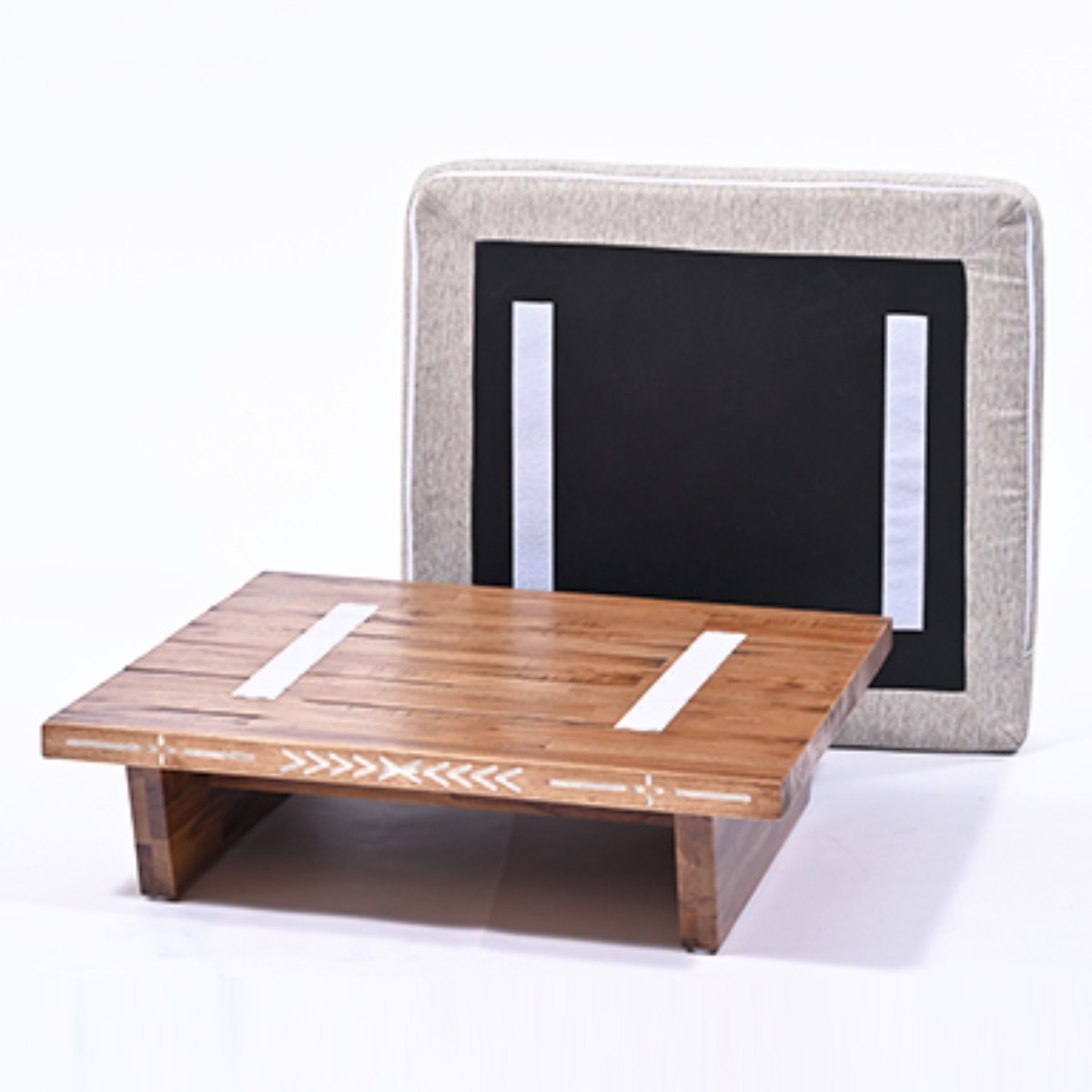 カジュアルハワイアン オットマン Ohana 腰掛け クッション 1P 一人掛け ソファ チェア 椅子 天然木 ハワイアン家具 インテリア 玄関チェア 足置き 木製