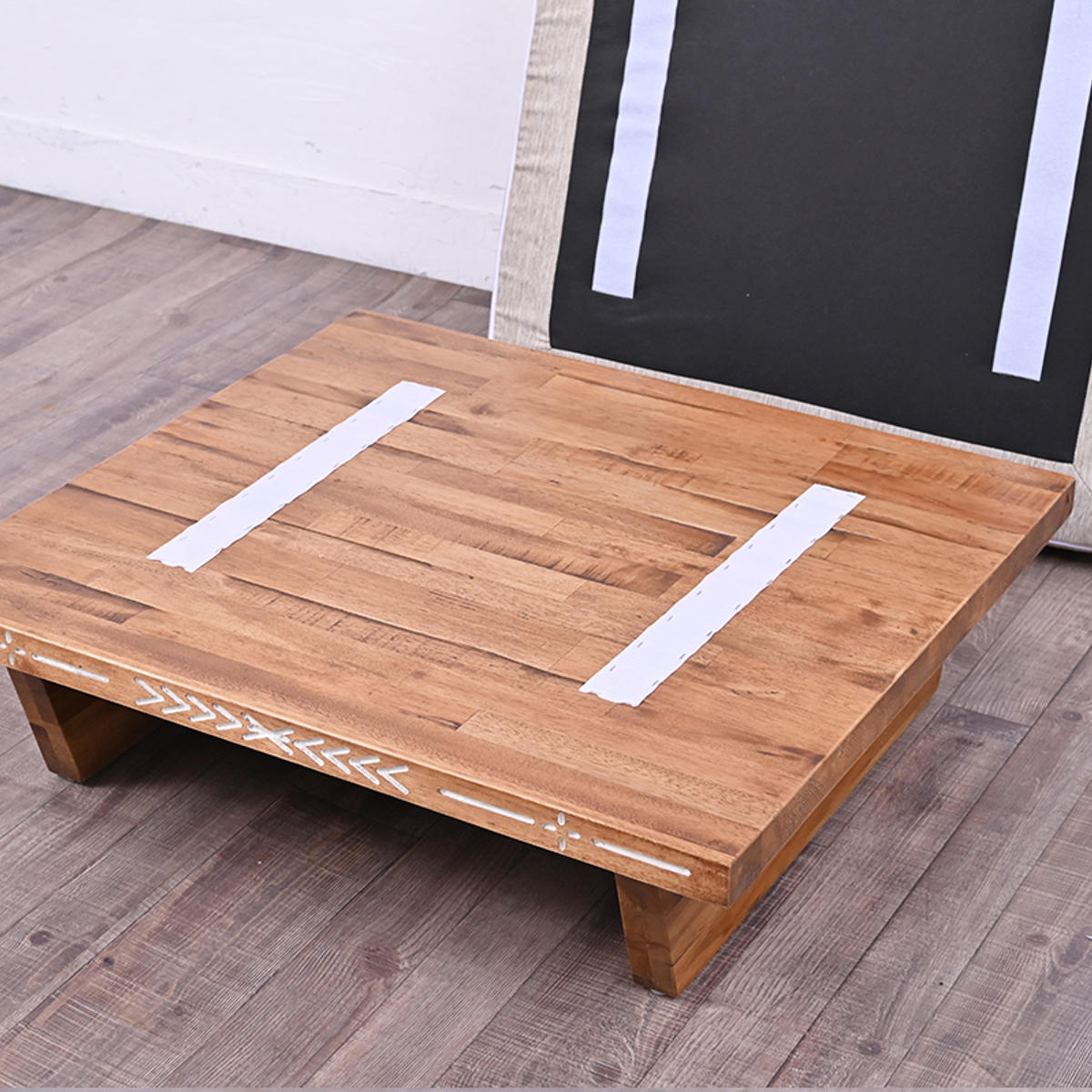 カジュアルハワイアン オットマン Ohana 腰掛け クッション 1P 一人掛け ソファ チェア 椅子 天然木 ハワイアン家具 インテリア 玄関チェア 足置き 木製