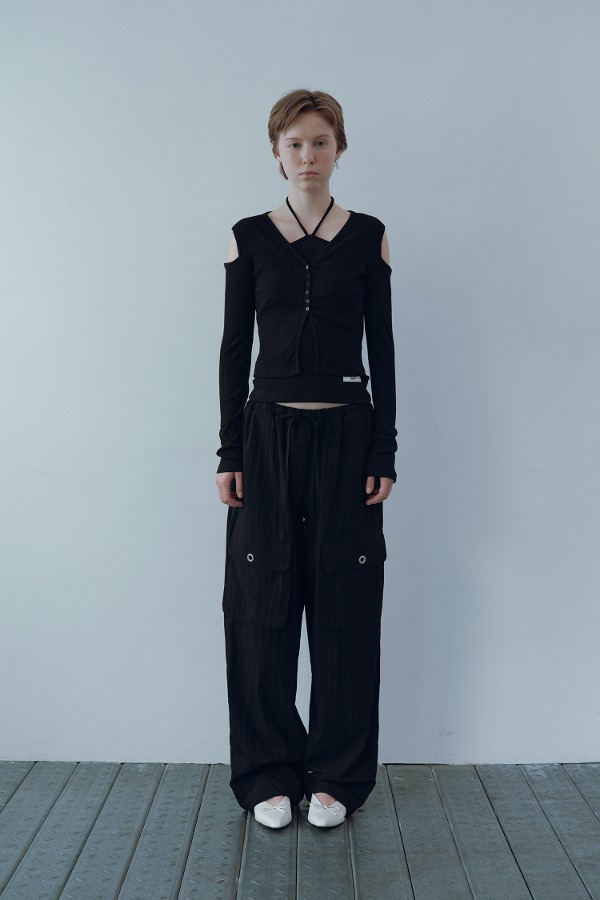 【DEINET】 LAYER BUTTON CARDIGAN : BLACK 【DEINET】 LAYER BUTTON CARDIGAN : BLACK