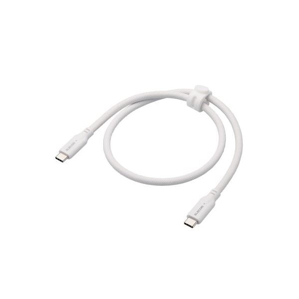 エレコム USB 10Gbpsケーブル（USB Type-C - USB Type-C／100W／シリコンメッシュ） 0.5m ホワイト MPA-CC1GSM05WH