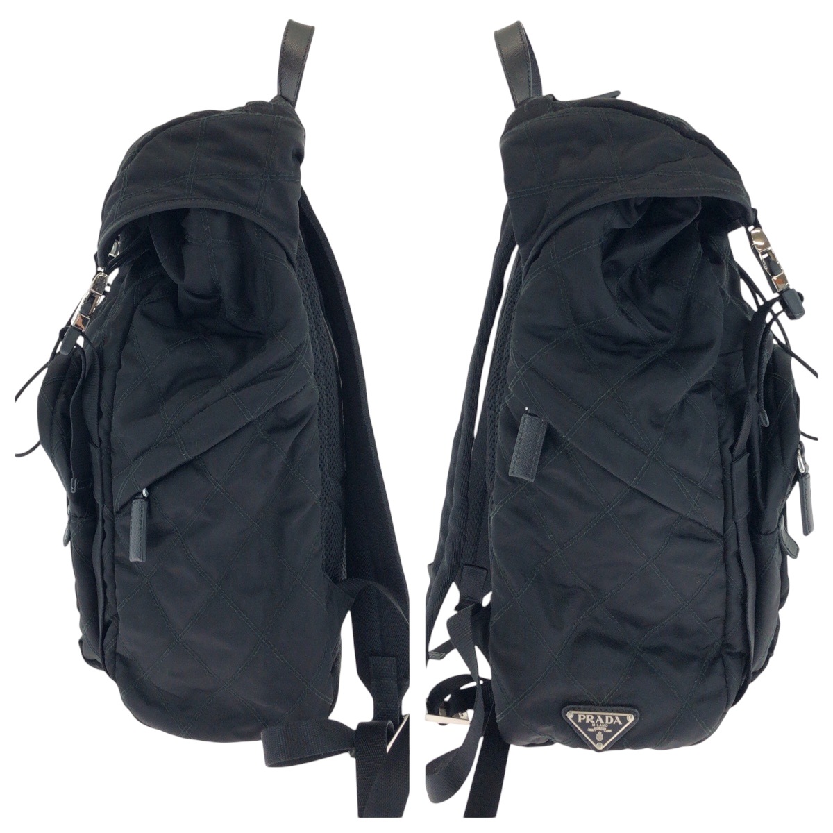 美品 テスート キルティング 三角ロゴプレート ブラック 黒 シルバー金具 ナイロン 2VZ135 リュックサック バックパック メンズ 502490 美品 テスート キルティング 三角ロゴプレート ブラック 黒 シルバー金具 ナイロン 2VZ135 リュックサック バックパック メンズ 502490