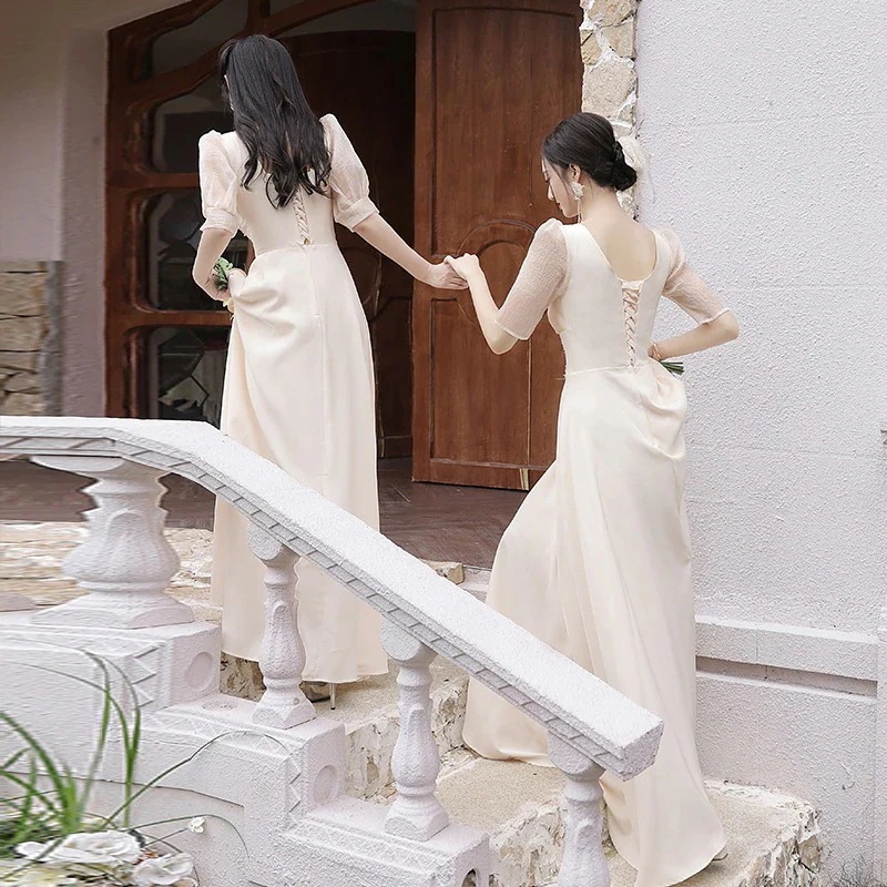 Hot!!!今年人気のドレス2024春新作サテンシニアセンスシャンパンカラーガウンドレス成人式 結婚式 発表会 卒業式 演奏会 Hot!!!今年人気のドレス2024春新作サテンシニアセンスシャンパンカラーガウンドレス成人式 結婚式 発表会 卒業式 演奏会