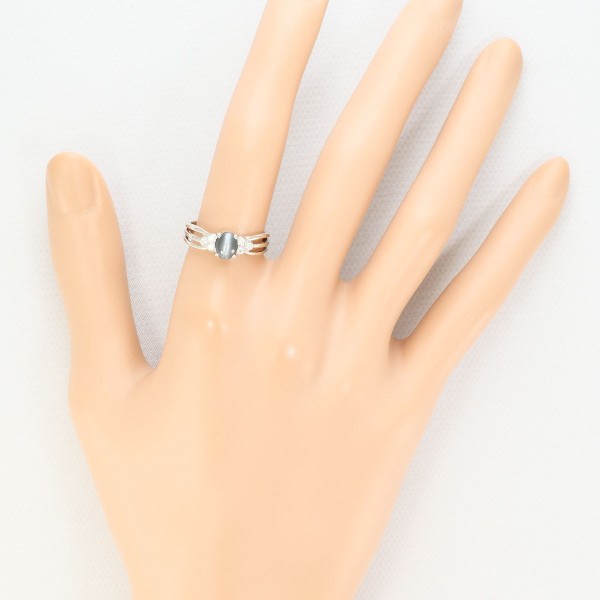 PT900 プラチナ リング 12号 アレキサンドライトキャッツアイ 1.06 ダイヤ 中古 PT900 プラチナ リング 12号 アレキサンドライトキャッツアイ 1.06 ダイヤ 中古