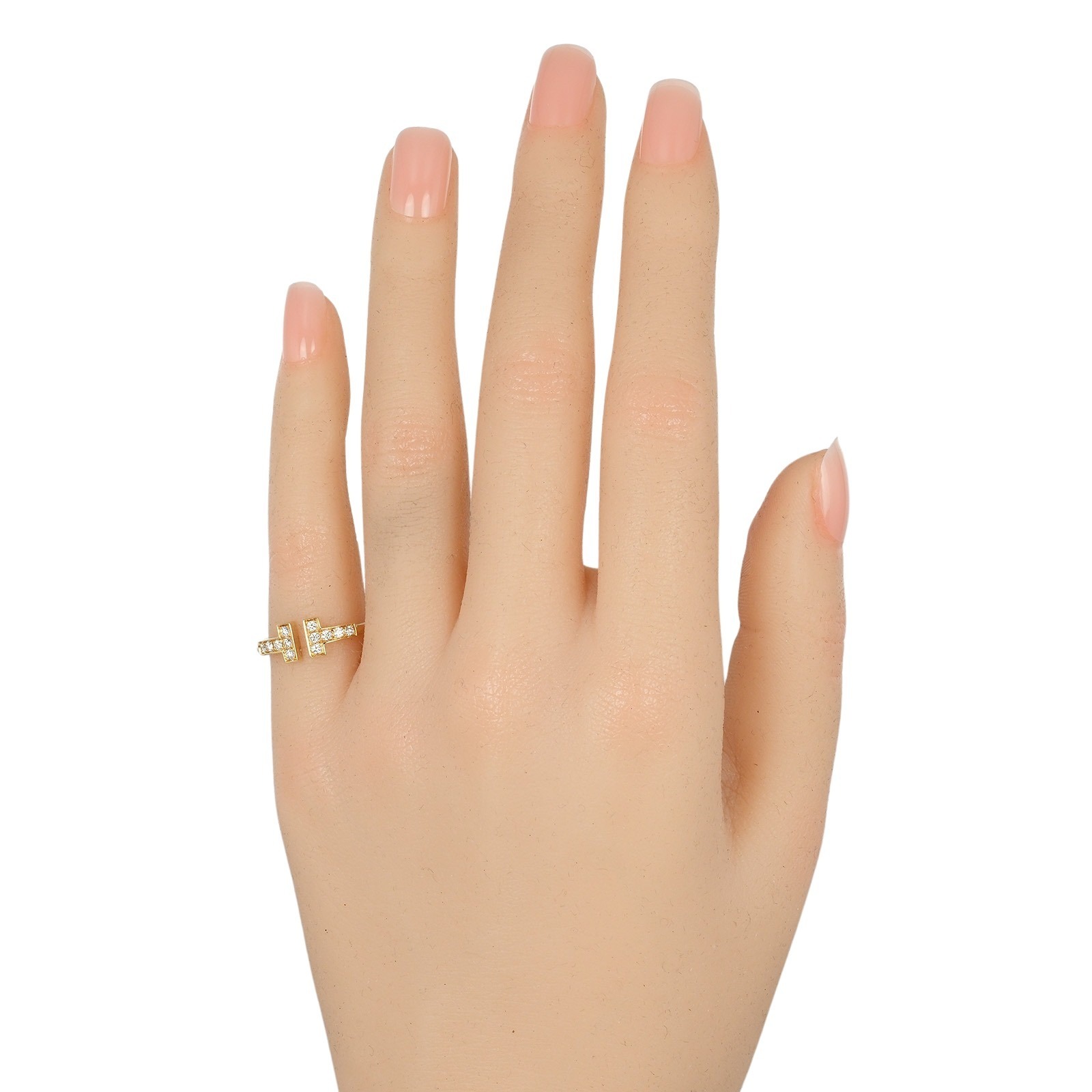 Tワイヤー リング・指輪 K18イエローゴールド ダイヤモンド 7.5号 約2.4g レディース 中古品 Aランク Tワイヤー リング・指輪 K18イエローゴールド ダイヤモンド 7.5号 約2.4g レディース 中古品 Aランク