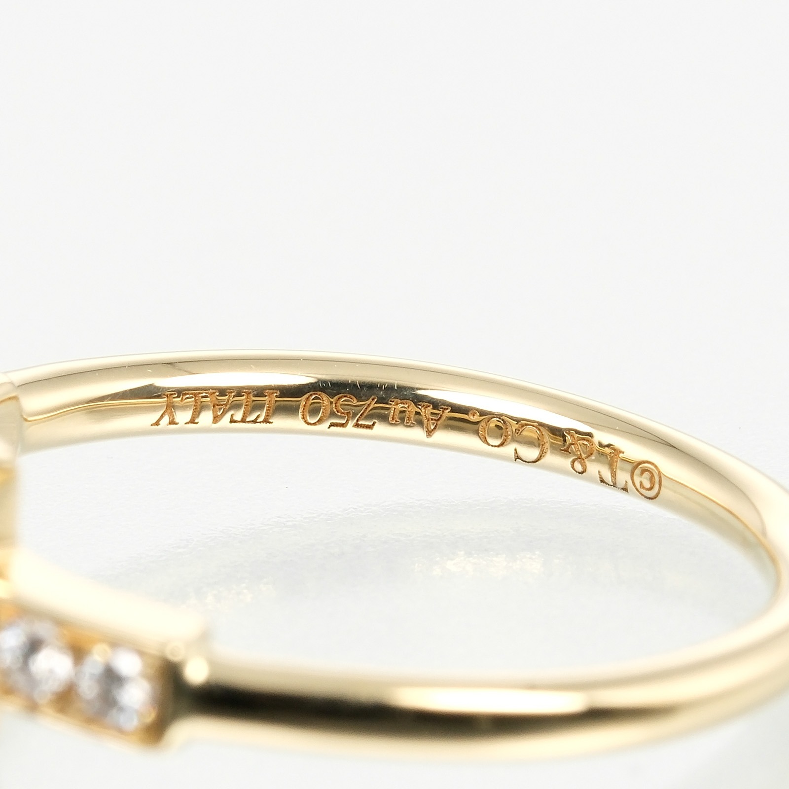 Tワイヤー リング・指輪 K18イエローゴールド ダイヤモンド 7.5号 約2.4g レディース 中古品 Aランク Tワイヤー リング・指輪 K18イエローゴールド ダイヤモンド 7.5号 約2.4g レディース 中古品 Aランク