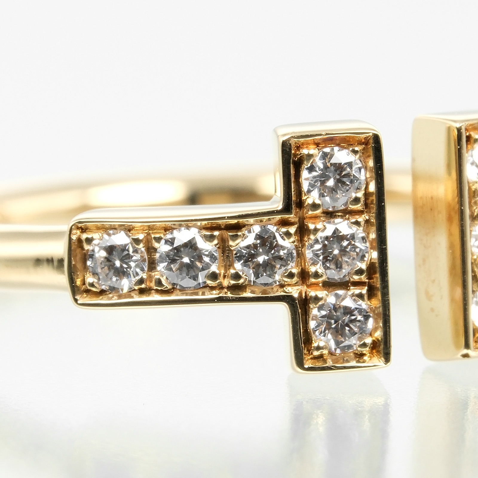 Tワイヤー リング・指輪 K18イエローゴールド ダイヤモンド 7.5号 約2.4g レディース 中古品 Aランク Tワイヤー リング・指輪 K18イエローゴールド ダイヤモンド 7.5号 約2.4g レディース 中古品 Aランク