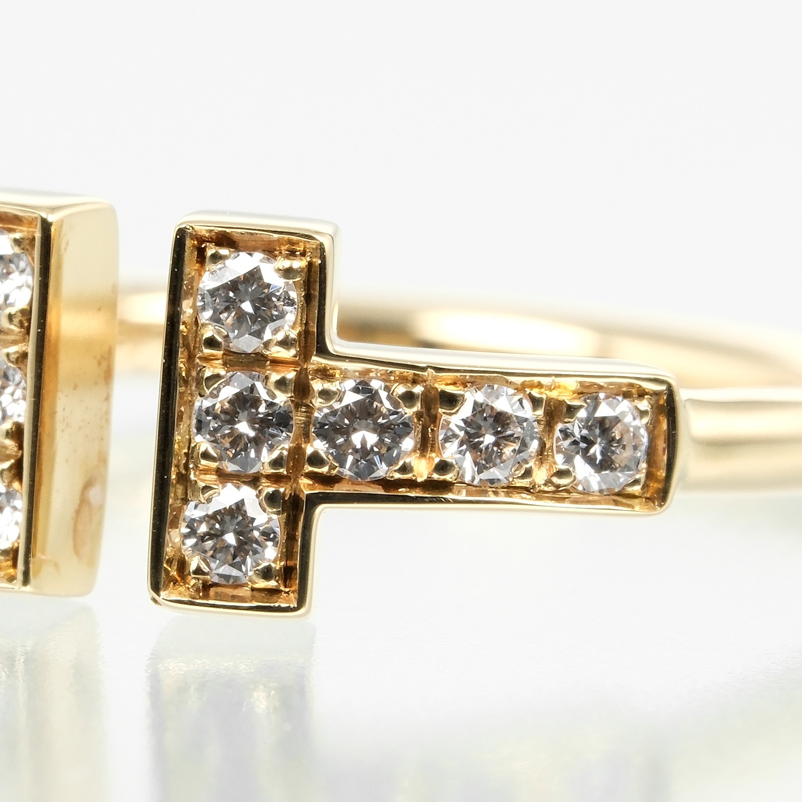 Tワイヤー リング・指輪 K18イエローゴールド ダイヤモンド 7.5号 約2.4g レディース 中古品 Aランク Tワイヤー リング・指輪 K18イエローゴールド ダイヤモンド 7.5号 約2.4g レディース 中古品 Aランク