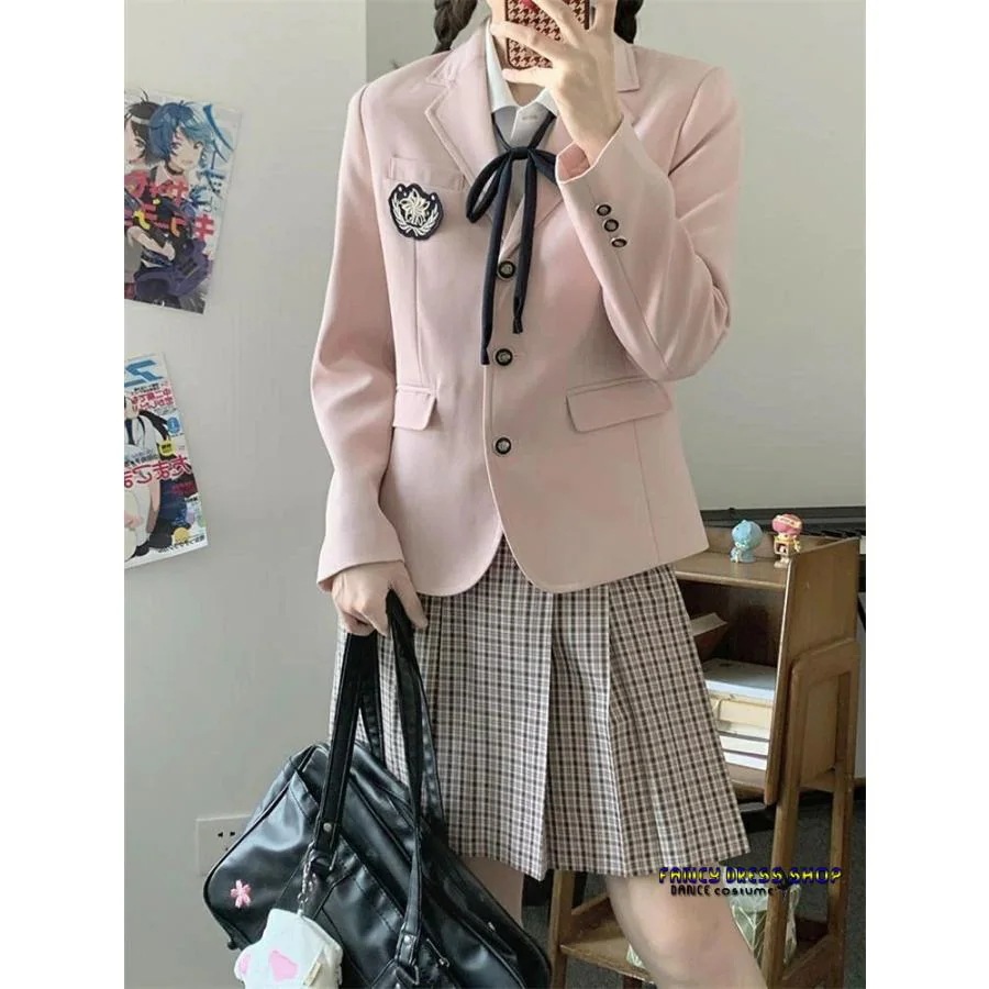 ラケット陸上格闘技ダンススクール 高校生 女子高生 学生服 ネイビー アウター 青 ブレザー コート 制服 ブラウン スーツ 卒業式 フォーマルスーツ 女 茶色 【制服標準装備】入学式 ピンク
