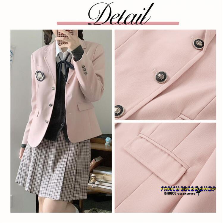 ラケット陸上格闘技ダンススクール 高校生 女子高生 学生服 ネイビー アウター 青 ブレザー コート 制服 ブラウン スーツ 卒業式 フォーマルスーツ 女 茶色 【制服標準装備】入学式 ピンク