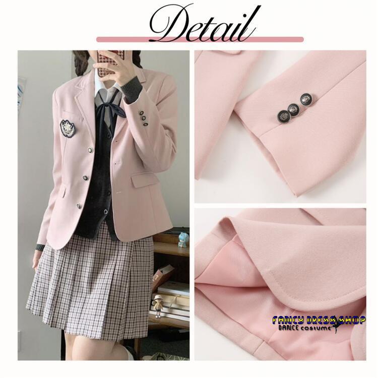 ラケット陸上格闘技ダンススクール 高校生 女子高生 学生服 ネイビー アウター 青 ブレザー コート 制服 ブラウン スーツ 卒業式 フォーマルスーツ 女 茶色 【制服標準装備】入学式 ピンク