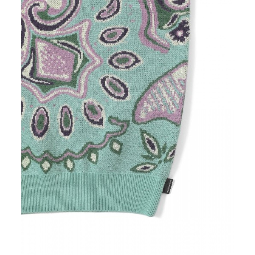 これは決してあんなものではない（これは決してそうではない）ペイズリージャカードニットセーターティール