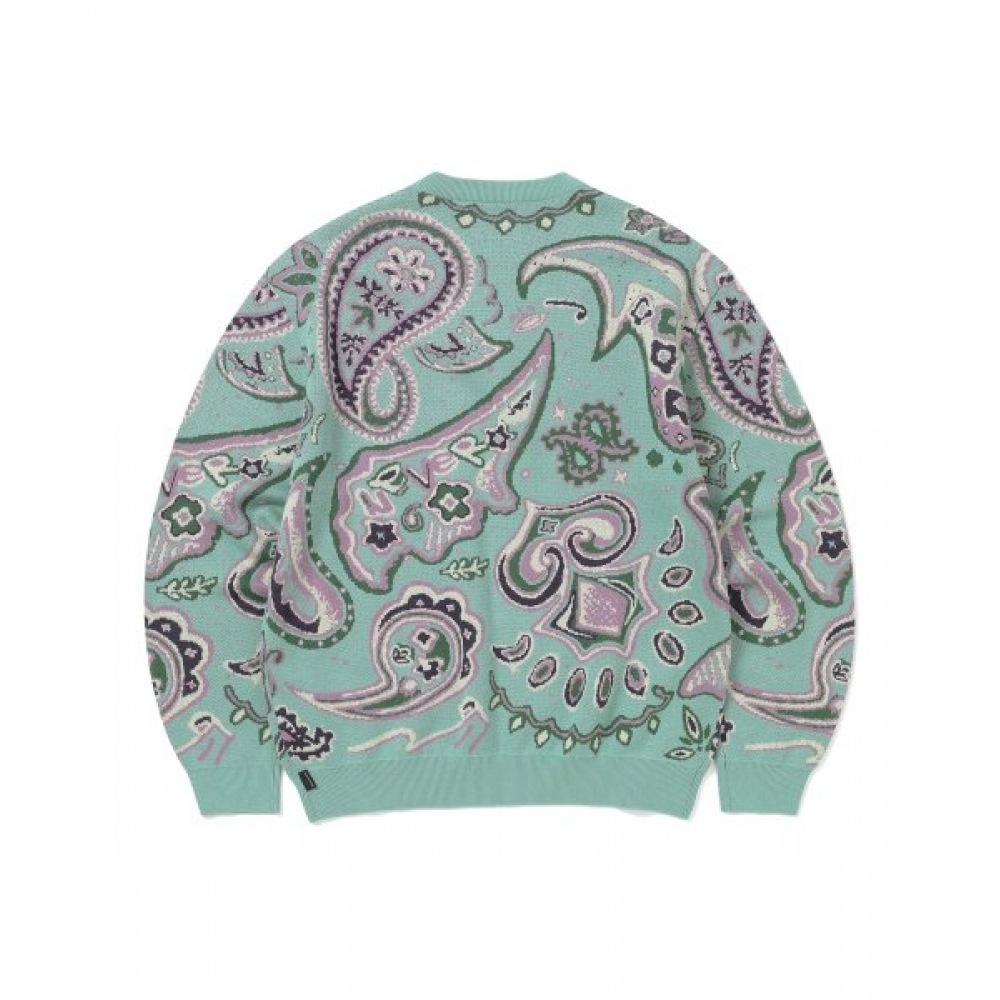 これは決してあんなものではない（これは決してそうではない）ペイズリージャカードニットセーターティール