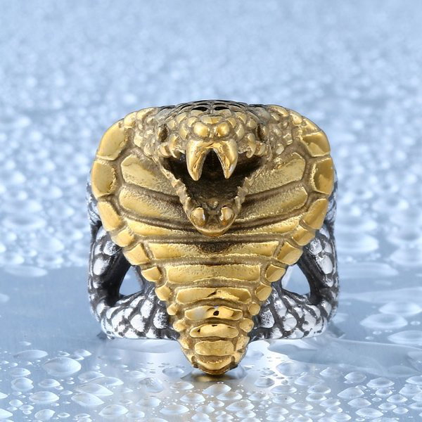 新品 未使用 gunda キングコブラ リング サイズ15号〜 可変 刻印有り Qoo10] コブラ リング 指輪 メンズ ステンレス コブラ