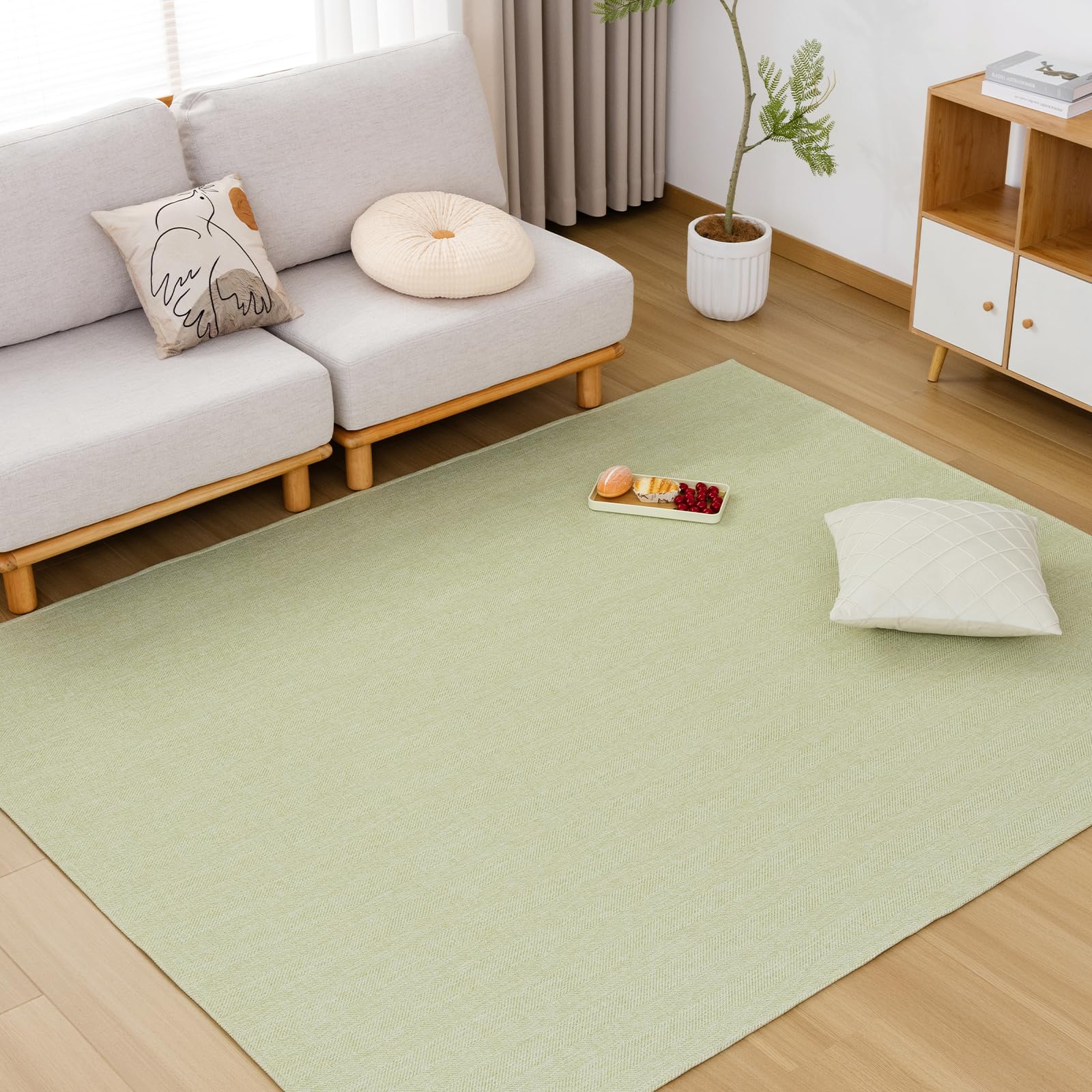 Housecover ラグ カーペット 春 夏 185x235cm 3畳 ラグマット ヘリンボーン柄 春夏に向き 滑り止め 洗える リビングマット オールシーズン リビングマット おしゃれ 北欧 床保