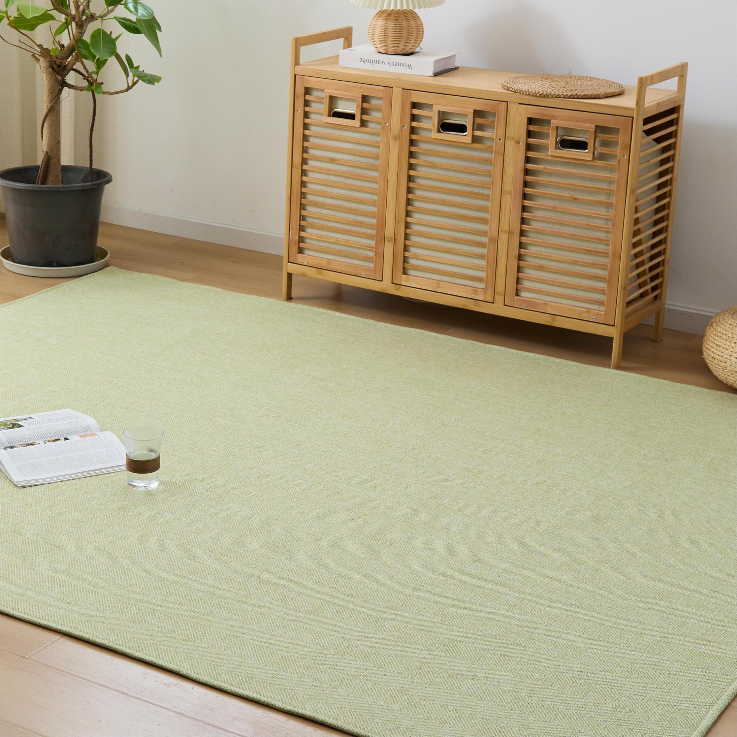 Housecover ラグ カーペット 春 夏 185x235cm 3畳 ラグマット ヘリンボーン柄 春夏に向き 滑り止め 洗える リビングマット オールシーズン リビングマット おしゃれ 北欧 床保