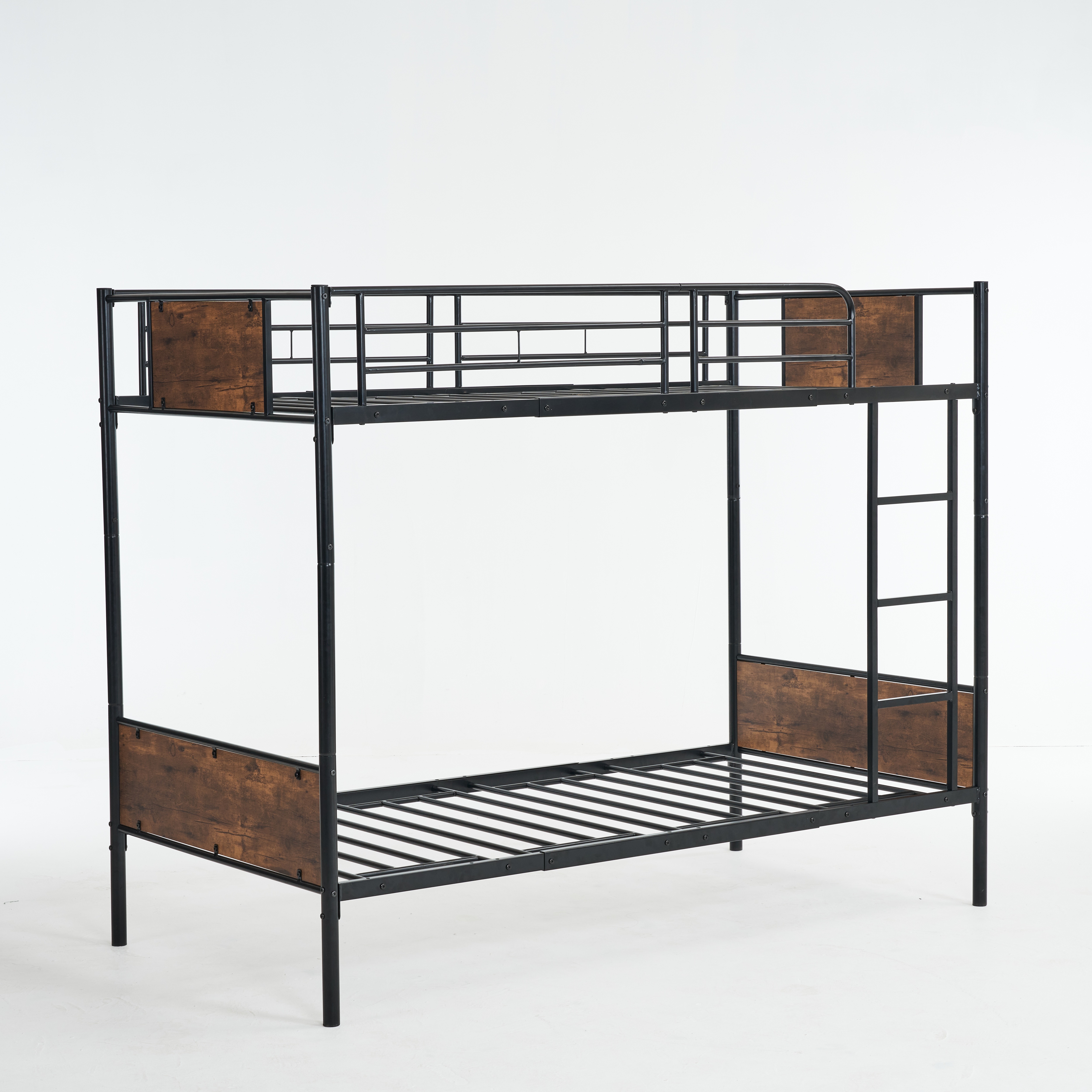 国内発送&送·料·無·料】【新品】ブラック二段ベッド シングルベッド