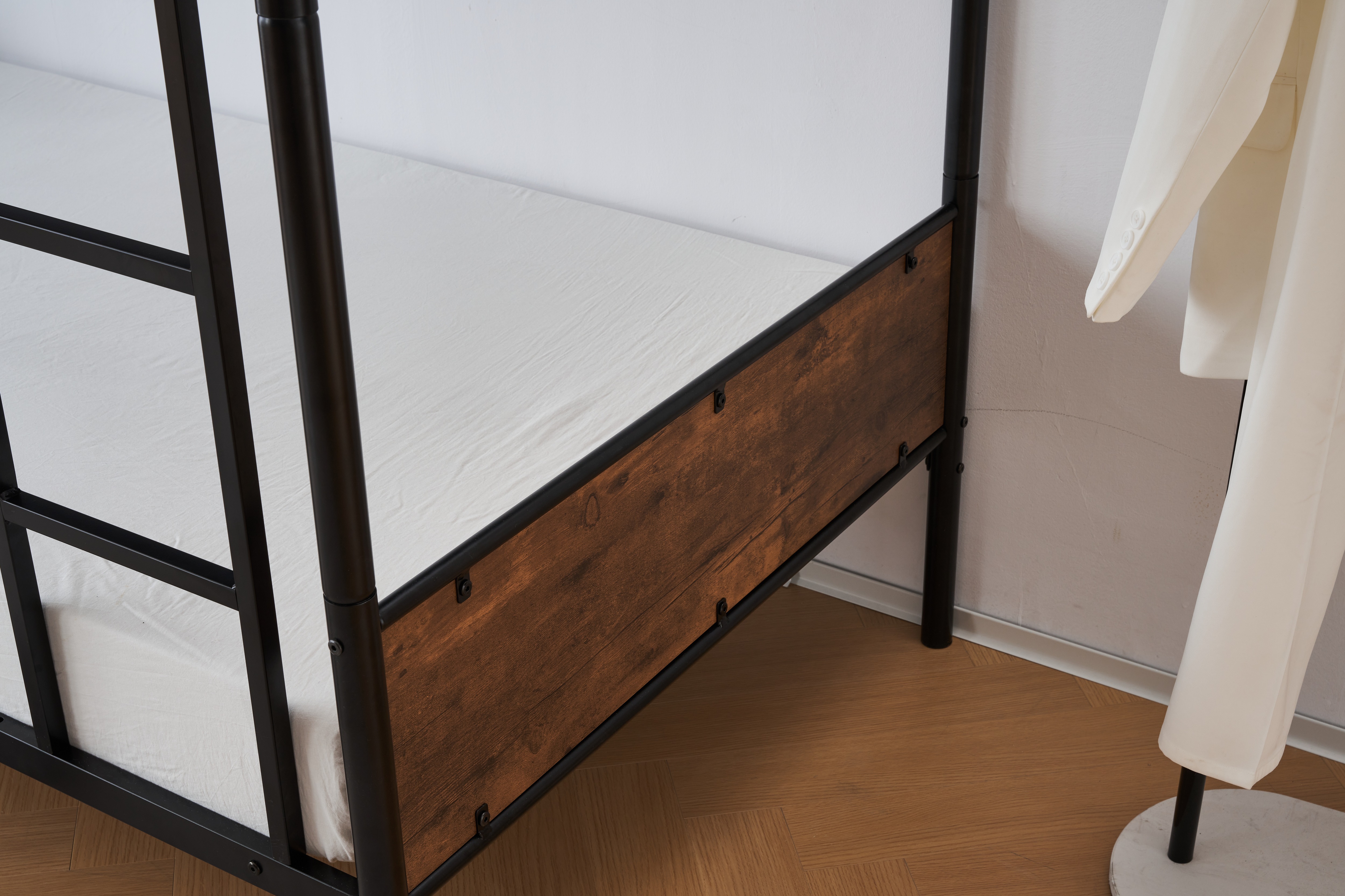 国内発送&送·料·無·料】【新品】ブラック二段ベッド シングルベッド