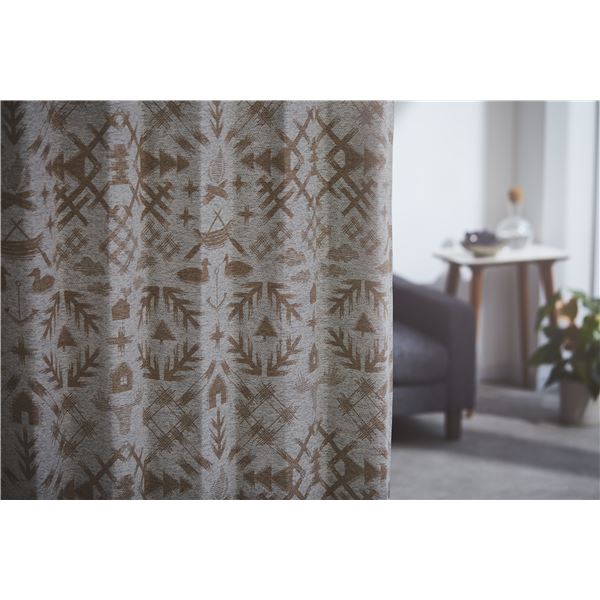 遮光 カーテン 100135cm ベージュ 遮光等級:3級 タッセル付き 形状記憶加工 サーナヤオッリ ザワイルドノースランド 遮光 カーテン 100135cm ベージュ 遮光等級:3級 タッセル付き 形状記憶加工 サーナヤオッリ ザワイルドノースランド