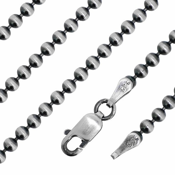 シルバーいぶしボールチェーン ボール直径2.5mm 50cm シルバー925 ネックレス シルバーいぶしボールチェーン ボール直径2.5mm 50cm シルバー925 ネックレス