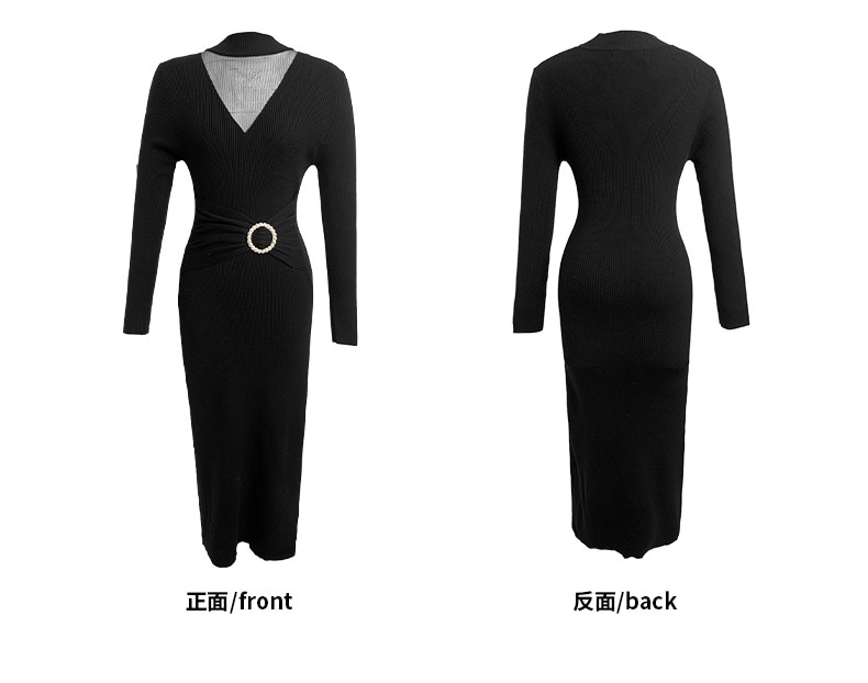 【Fellow 20％割】【JY.上品】 秋 ニットワンピース ロング タイト パーティードレス 着痩せ 大人 お呼ばれ 同窓会 披露宴 卒業式 結婚式 ウェディング 二次会 成人式