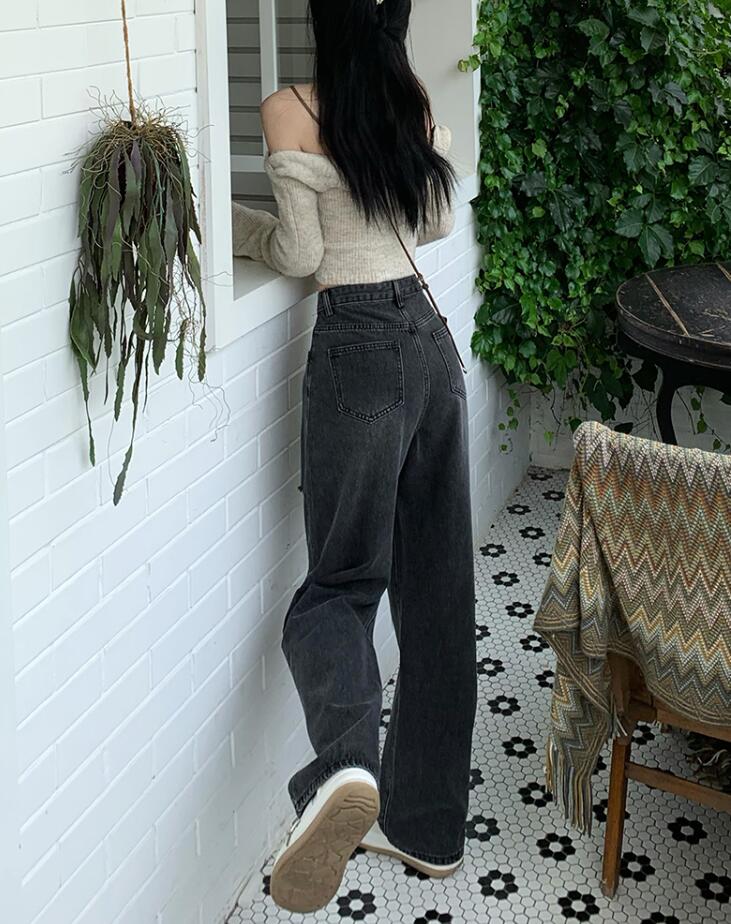 デニムパンツ レディース　ダメージ ワイドパンツ　ジーンズ ジーパン ゆるい クラッシュ　ヒゲ　ボトムス 大きいサイズ　 M L 2L　3L　4L　5L