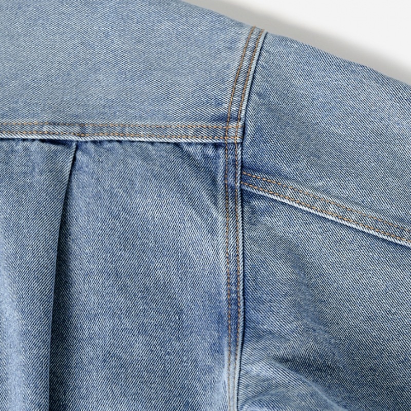 ミニマルプロジェクトウォッシュオーバーフィットトラッカーデニムジャケット MDJ101 [ライトブルー]