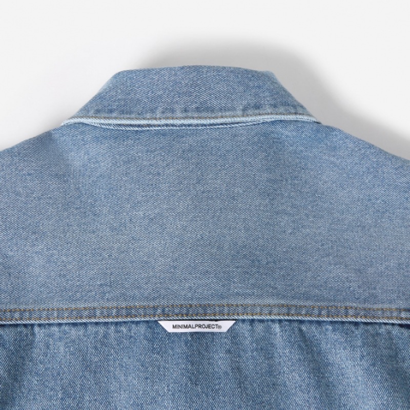 ミニマルプロジェクトウォッシュオーバーフィットトラッカーデニムジャケット MDJ101 [ライトブルー]
