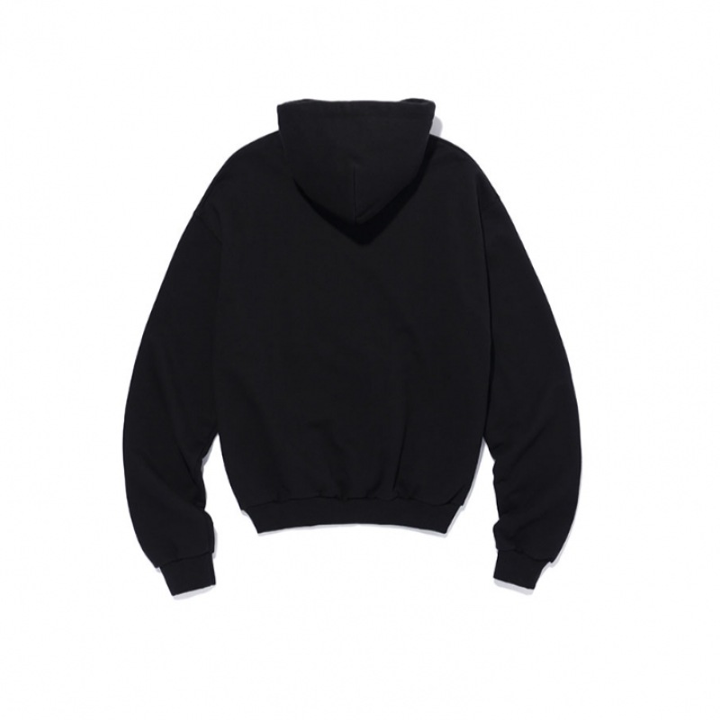 WOOALONG オーバーダイ セットアップ パーカー - BLACK