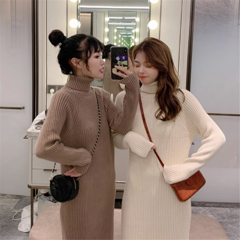 ワンピース ニットソー セーター ロングスカート ロング ロング丈 袖あり 長袖 タートルネック スリム 細身 かわいい 大人可愛い きれいめ シンプル カジュアル 大人 上品 おしゃれ 主役級