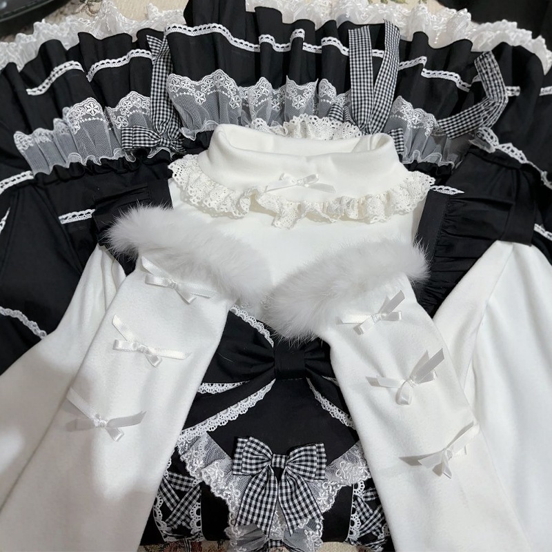 Lolita秋冬ベルベットは保温を厚くしてロリータかわいい百合にjsk柔らかいモチモチ純色シャツを配合します