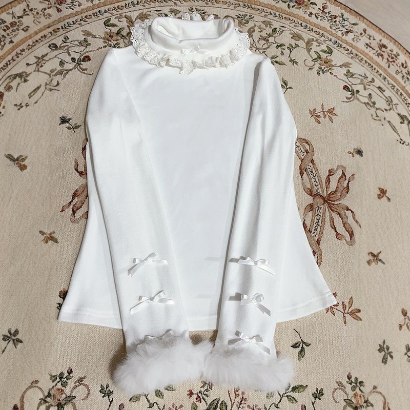 Lolita秋冬ベルベットは保温を厚くしてロリータかわいい百合にjsk柔らかいモチモチ純色シャツを配合します