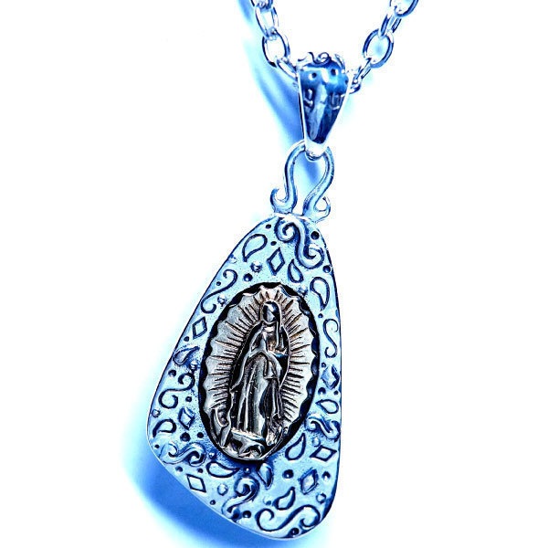 シルバー925 ラピスラズリと聖母マリアペンダントセット