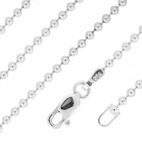 シルバーボールチェーン ボール直径2.0mm 60cm シルバー925 ネックレス チェーンのみ シルバーボールチェーン ボール直径2.0mm 60cm シルバー925 ネックレス チェーンのみ