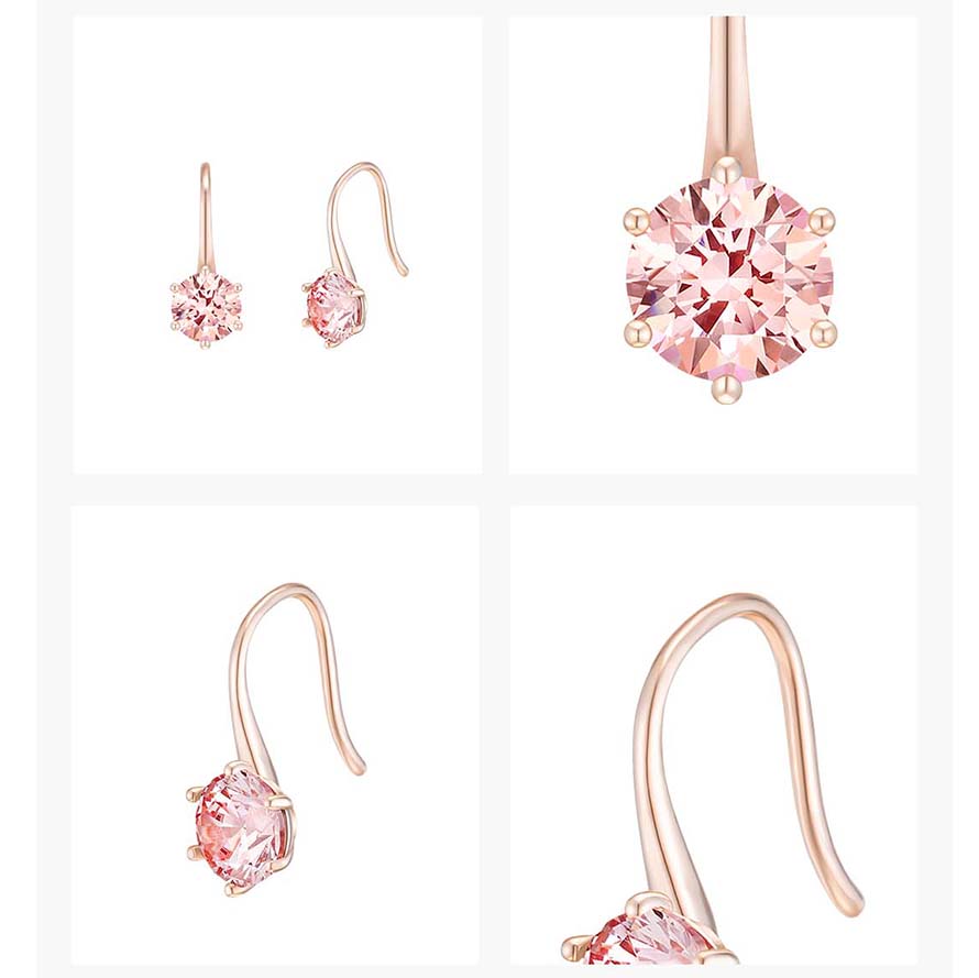 ピンク ストーン 1粒 フック ピアス 韓国 レディース アクセサリー プレゼント 結婚式 お呼ばれ 金属アレルギー対応 金アレ シルバー925 記念日 誕生日 卒業式