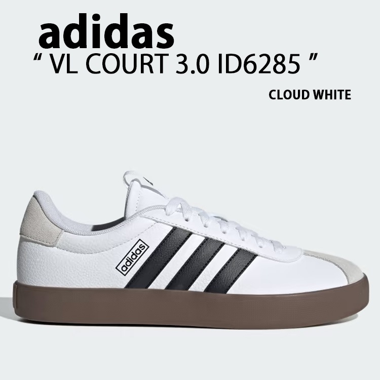 スニーカー VL COURT 3.0 ID6285 VLコート3.0 CLOUD WHITE CORE BLACK GREY ONE シューズ