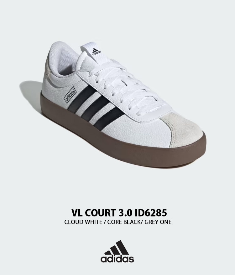 スニーカー VL COURT 3.0 ID6285 VLコート3.0 CLOUD WHITE CORE BLACK GREY ONE シューズ