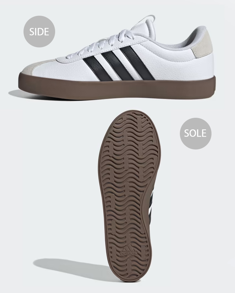 スニーカー VL COURT 3.0 ID6285 VLコート3.0 CLOUD WHITE CORE BLACK GREY ONE シューズ