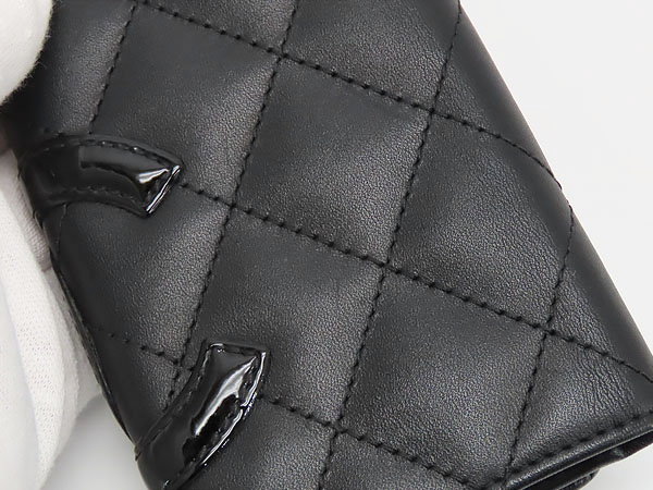 シャネルキーケースカンボンラインブラックピンク新品同様正規品