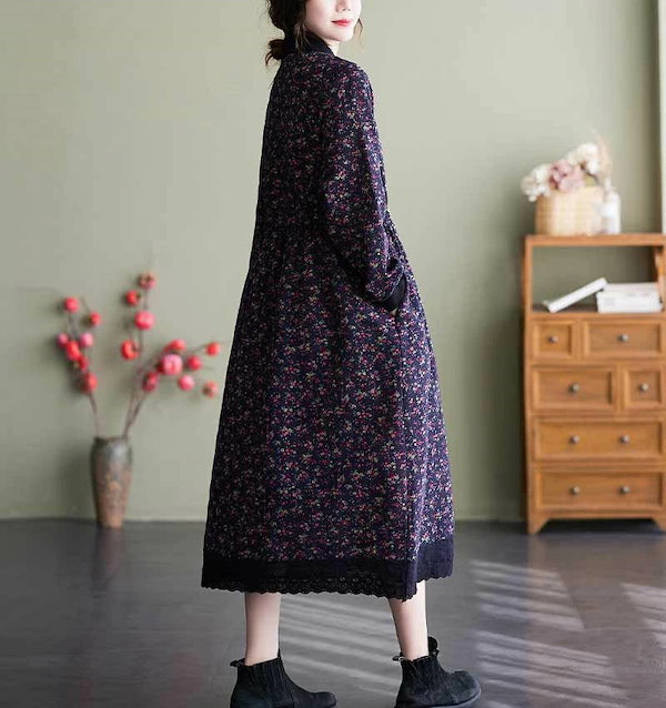 ポールスミス ロングワンピース マキシ丈 花柄 ドッキング リボン Aライン M ポールスミス ロングワンピース マキシ丈 花柄 ドッキング リボン A