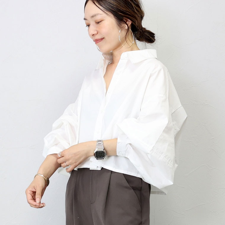 【本日限定】ボリュームスリーブコットンシャツブラウス シャツ ブラウス 羽織り レギュラーカラー ボリューム袖 大人 長袖 ジャスト丈 秋 冬 30代 40代 レディース 【本日限定】ボリュームスリーブコットンシャツブラウス シャツ ブラウス 羽織り レギュラーカラー ボリューム袖 大人 長袖 ジャスト丈 秋 冬 30代 40代 レディース